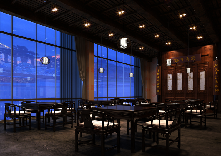 茶社 室內(nèi)設計效果圖